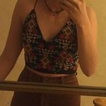 Topshop Black Patterned Crop Top  Photo 0