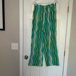 Mango  Woman Medium M Colorful Wave Print Viscose Blend Wide Leg Pants artsy boho Photo 3