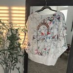 Ted Baker White Sweatshirt with Colorful Bird and Floral Print Photo 2