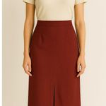 Banana Republic Burgundy Pencil Skirt | Size 6 | Back Zip Slit Career Midi Skirt Photo 0