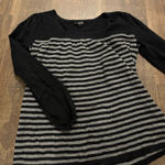 a.n.a  Striped Sweater Black Grey small  Photo 0