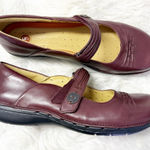 Clarks  Unstructured Burgundy Leather Mary Jane Comfort Shoes New Size 12 Photo 0