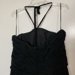 Dress the Population NEW!  Aura Bandeau halter high slit chiffon black gown large Photo 5
