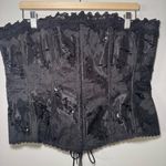 Fredricks of Hollywood Corset Gothic Vintage‎ Black Size 40 Lace up Bustier Photo 0