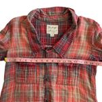 Vintage Havana  Red Faded Plaid Button Down Shirt Photo 5