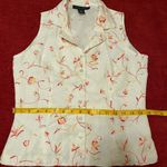 Anne Carson Vintage 90s Y2K  Linen White Floral Embroidered Button-Up Vest Top Photo 5