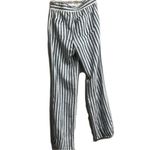Jolt Paper Bag Linen Blend Blue White Striped Casual Pant’s Size Medium Photo 5