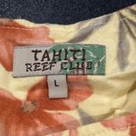Tahiti Reef Club Dress Womens Large Yellow Pink Hawaiian Floral Beach Tropical Photo 1