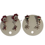 Christmas Earrings Santa Claus Reindeer Tree Snowflake Dangle Jewelry Set Gold Photo 3