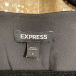 EXPRESS Black White Sheer Sleeve Polka Dot Surplice Top Puff Sleeve S Photo 3