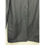 Ann Taylor Jacket Womens Size 2 Black Linen Blend Button Front Vintage Photo 3