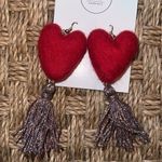🌸Southern Poms heart fringe earrings Red Photo 2