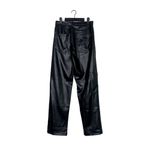 ZARA  Wide Leg High Rise Faux Leather Moto Biker Pants 5 Pockets M Black #3042 Photo 4
