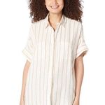 Madewell BOXY LINEN COURIER STRIPED OVERSIZED BUTTON DOWN TOP XXS Photo 0