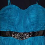Blue Strapless Prom Dress Size 4 Photo 2
