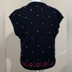 Bechamel Women Size S Vintage Wool Blend Teddy Bear Christmas Black Sweater Vest Photo 1