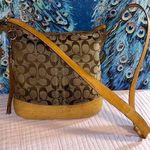 Coach Vintage  Signature Canvas Monogram with Tan Leather Crossbody/Shoulder Bag Photo 0