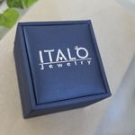 Italo Jewelry Three Stone Oval White Sapphire Ring 925 Silver with Box Photo 3