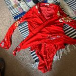 Capulet Revolve x  Bodysuit Red Blouse Small Photo 6