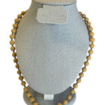 Tan faux pearl unmarked unbranded Beaded Necklace old money retro Photo 0