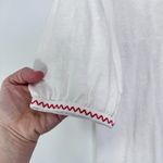 Boden Carina Jersey Tunic Dress Coverup White Red Pom Pom Preppy Beach Size 8L Photo 3