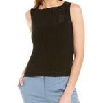 Theory ᯾ Crochet Sleeveless Knit Layer Sweater Shell ᯾ Black Semi Sheer ᯾ Medium Photo 13