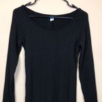 Old Navy  Women’s Ribbed Knit Black Long Sleeve Sweater Dress Photo 1