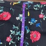 Old Navy  Women's Pixie Mid Rise Pants Black Floral Colorful Size 12 Casual GUC Photo 5
