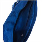 None Polka Dot Ruffled Clutch Blue White Photo 2