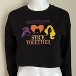 Hocus Pocus Sanderson Sisters Witches Cropped Long Sleeve Tee Size XS Orange Photo 1