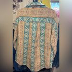 Free People NWT  We the Free Wonderland Fog Jacquard Shirt - blue combo - small Photo 9