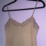 Nude Lace Trim Cami Size M Tank Top Y2K 90s Longline Tan Size M Photo 1