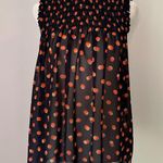 Anthropologie Maeve navy blue & orange polka dot sheer top size 4 Photo 1