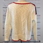 American Eagle  OUTFITTERS Sweater Crewneck Cropped White w Red/Blue Trim-XS Photo 2
