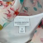 Bisou Bisou  Floral Drop Waist Sleeveless Mini Pastel Floral Dress size 6 V-Neck Photo 5