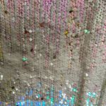 TCEC White and pink sequin halter high mini neck dress. Size small. Photo 4