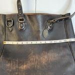 Fossil  Heavy Glove Leather Black Distressed Large Tote Bag Unlined Double Handle Photo 12