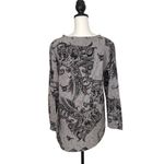 Habitat  Clothes To Live In Asymmetrical Blouse Paisley Print‎ Size XS Gray Black Photo 3