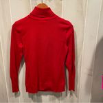 Alfani Cute red stretchy ruched front ribbed turtleneck sweater  holiday dressy Photo 5