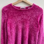Christie Brooks Vintage 90s Y2K Hot Pink Shimmer Barbie Bimbocore Fuzzy Sweater Photo 1