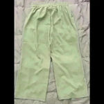 Funyyzo Pants Women High Rise Trousers Green Flare Wide Leg Dress Size L Size L Photo 2