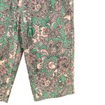 Belle By Kim Gravel Womens Capri Pants Size 1XP Boho Paisley Floral Drawstring Green Photo 1