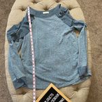 Ruffled Cold Shoulder Sweatshirt Blue Size M Photo 4