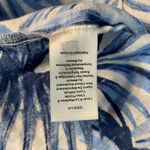 Talbots Plus Size 2X Linen Blue White Palm Leaf Print Blouse Top Resort Photo 4