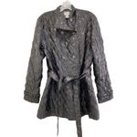 Chico's Black Double Breasted Quilted Puffer Jacket Sz M Old Money Luxury Career Photo 1