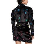 Rococo Sand Amos Black Velvet Sequin Star Wrap Mini Dress Women’s Size Small NWT Photo 1