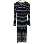 J.Crew Knit Ribbed Bodycon Sweater Midi Dress Mixed Striped Size Small Photo 3