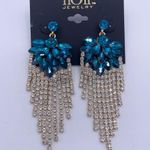nOir luxury dangle flower crystal tassel long earrings- New Photo 4