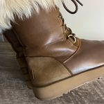 UGG  Aya Waterproof Leather Fur Trimmed Tall Boots Sheepskin Lined Women’s Size 7 Photo 8