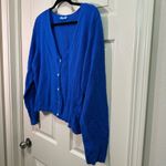 Draper James  RSVP Textured V-neck Button Cardigan Size XL Blue Cropped Women’s Photo 2